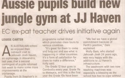 Aussie pupils build new jungle gym at JJ Haven